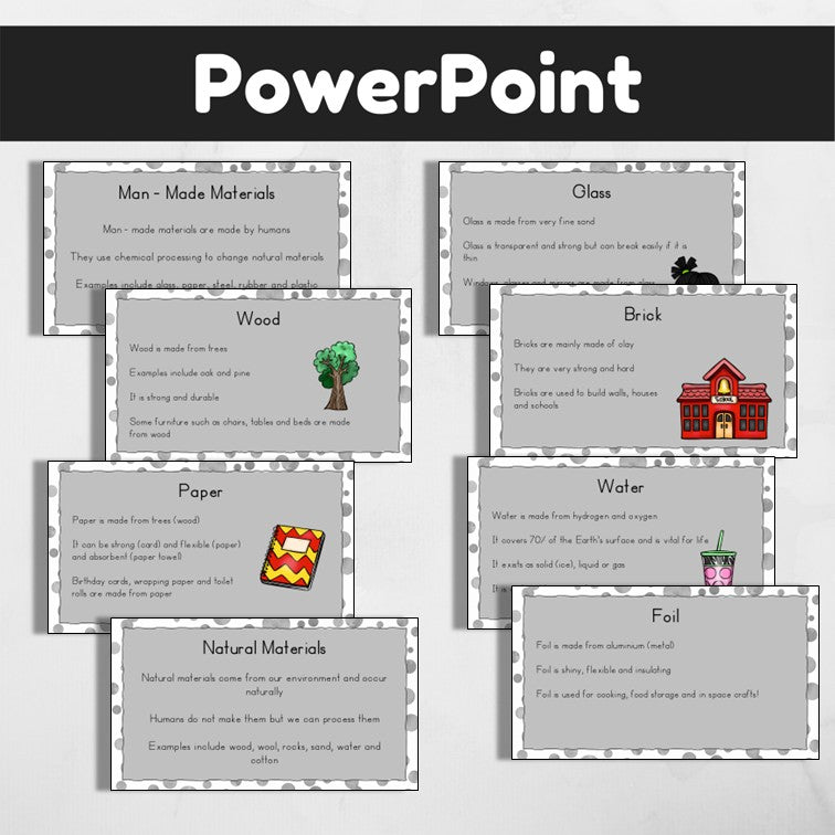 Everyday Materials Lesson Pack | Science PowerPoint and Worksheets | Year 1